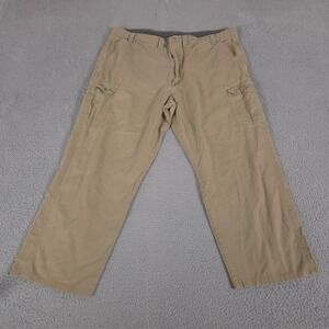 Wrangler Pants Mens 44x30 Tan Cargo Khaki Straight Leg Cotton Utility Workwear